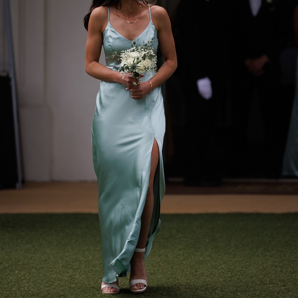 Birdy Grey Jay Satin Sage Bridesmaid Dress